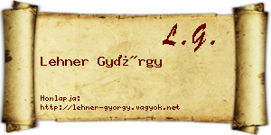 Lehner György névjegykártya